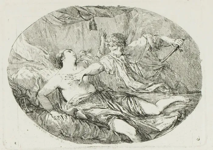 Framed Print : Tarquin and Lucretia, 1764. Creator: Charles Hutin Framed Print : Tarquin and Lucretia, 1764. Creator: Charles Hutin