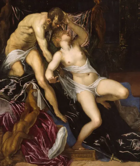 Framed Print : Tarquin and Lucretia, c. 1578  /  80. Creator: Jacopo Tintoretto
