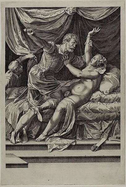 Tarquin and Lucretia, c.1571. Creator: Cornelis Cort
