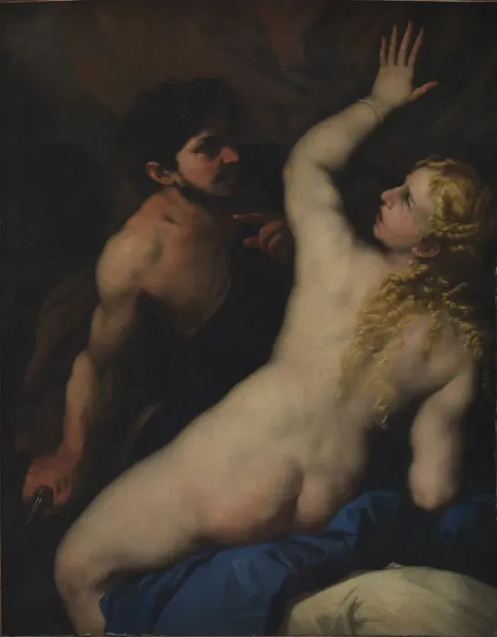 Framed Print : Tarquinius and Lucretia. Artist: Giordano, Luca (1632-1705) Framed Print : Tarquinius and Lucretia. Artist: Giordano, Luca (1632-1705)
