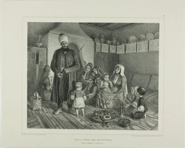 Framed Print : Tartar Family in Their Home, Kapskhor, Crimea, October 21, 1837, 1846. Creator: Auguste Raffet Framed Print : Tartar Family in Their Home, Kapskhor, Crimea, October 21, 1837, 1846. Creator: Auguste Raffet