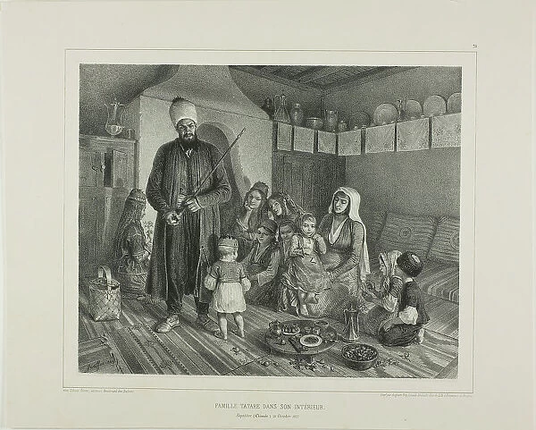 Tartar Family in Their Home, Kapskhor, Crimea, October 21, 1837, 1846. Creator: Auguste Raffet