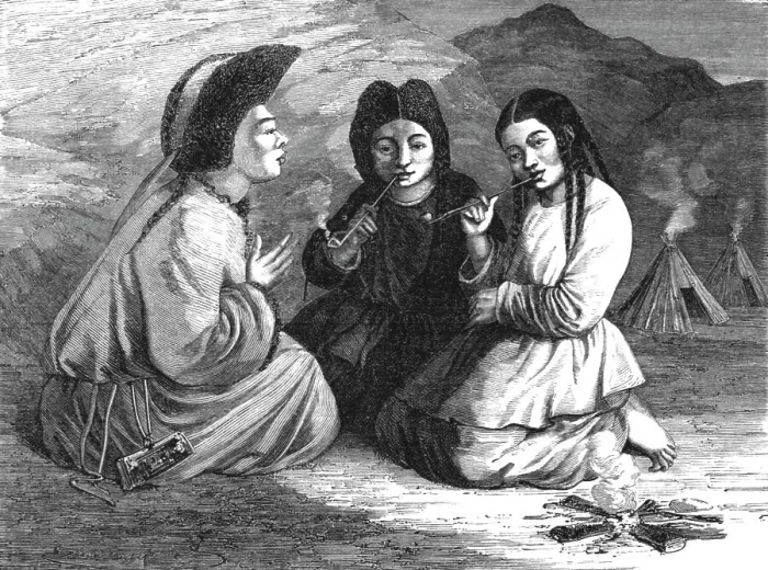 Framed Print : The Tartar girls; A Cruise to Soo-chow, 1875. Creator: Lindley, Augustus Frederick Framed Print : The Tartar girls; A Cruise to Soo-chow, 1875. Creator: Lindley, Augustus Frederick