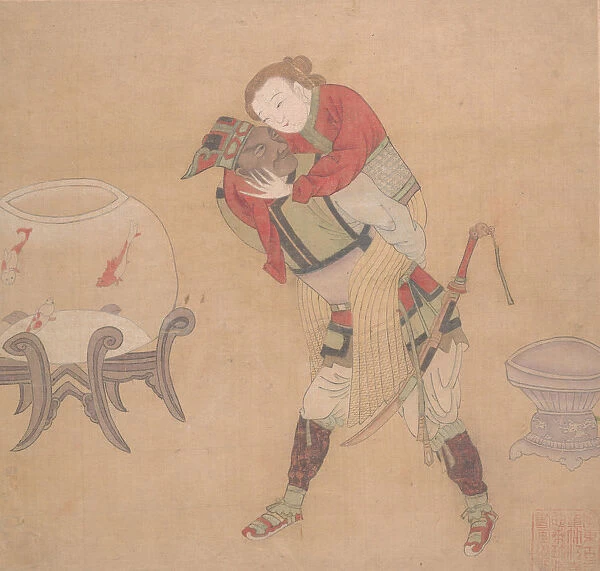 Tartar Officer Carrying Blond Lady, 19th century. Creator: Unknown