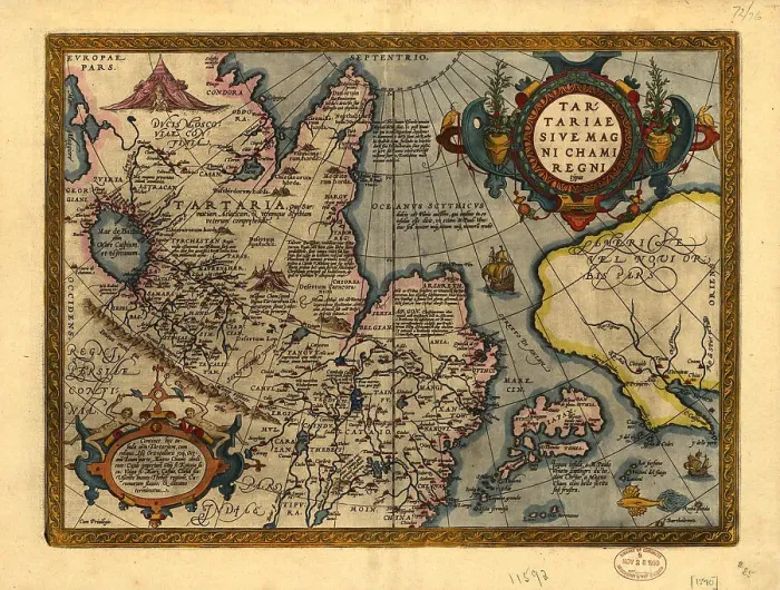 Framed Print : Tartariae sive Magni Chami Regni ty¨pus, 1603. Creators: Abraham Ortelius, Jan Baptist Vrients Framed Print : Tartariae sive Magni Chami Regni ty¨pus, 1603. Creators: Abraham Ortelius, Jan Baptist Vrients
