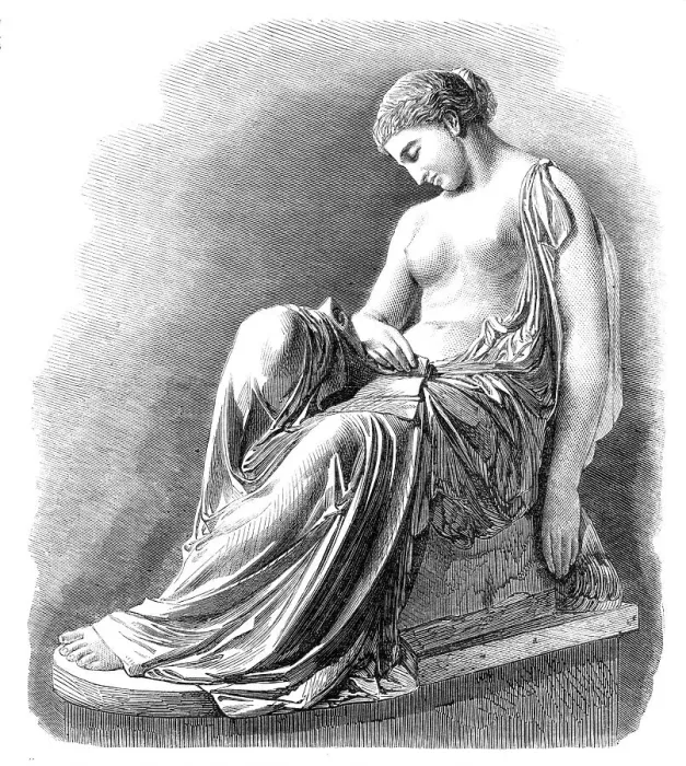 Framed Print : The Task of Erinna, The Greek Poetess, sculptured by H. S. Leifchild...Royal Academy, 1864. Creator: Unknown. The Task of Erinna, The Greek Poetess, sculptured by H. S. Leifchild...Royal Academy, 1864. Creator: Unknown Framed Print : The Task of Erinna, The Greek Poetess, sculptured by H. S. Leifchild...Royal Academy, 1864. Creator: Unknown. The Task of Erinna, The Greek Poetess, sculptured by H. S. Leifchild...Royal Academy, 1864. Creator: Unknown