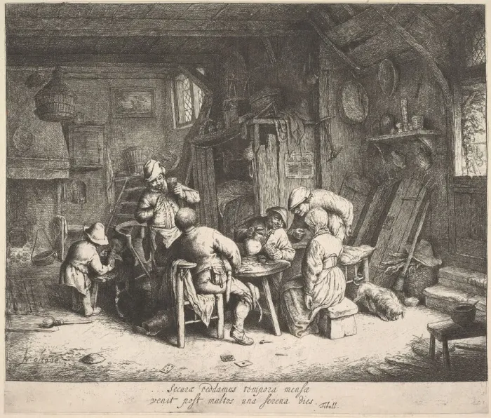 Framed Print : The Taste, 1610-85. Creator: Adriaen van Ostade Framed Print : The Taste, 1610-85. Creator: Adriaen van Ostade