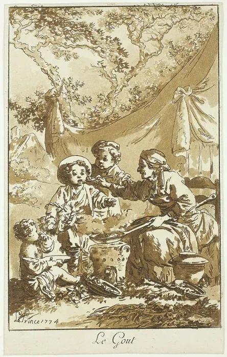 Framed Print : Taste, 1774. Creator: Jean Baptiste Le Prince Framed Print : Taste, 1774. Creator: Jean Baptiste Le Prince