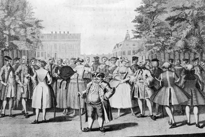 Framed Print : Taste a la mode in the year 1735: Being the contrast to the year 1745, (c1745). Artist: Evan Davis Framed Print : Taste a la mode in the year 1735: Being the contrast to the year 1745, (c1745). Artist: Evan Davis