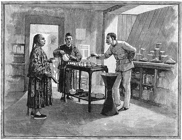 Tasting tea in China, 1888