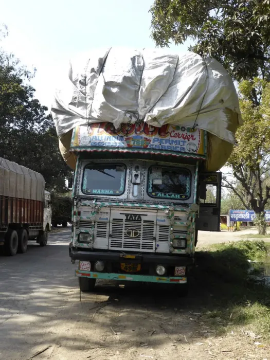Framed Print : Tata truck with heavy load, India. Creator: Unknown Framed Print : Tata truck with heavy load, India. Creator: Unknown