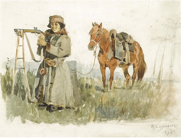Tatar from Minusinsk, 1873. Artist: Surikov, Vasili Ivanovich (1848-1916)