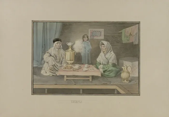 Framed Print : Tatar women, 1862-1887. Creator: Mikhail Znamensky Framed Print : Tatar women, 1862-1887. Creator: Mikhail Znamensky