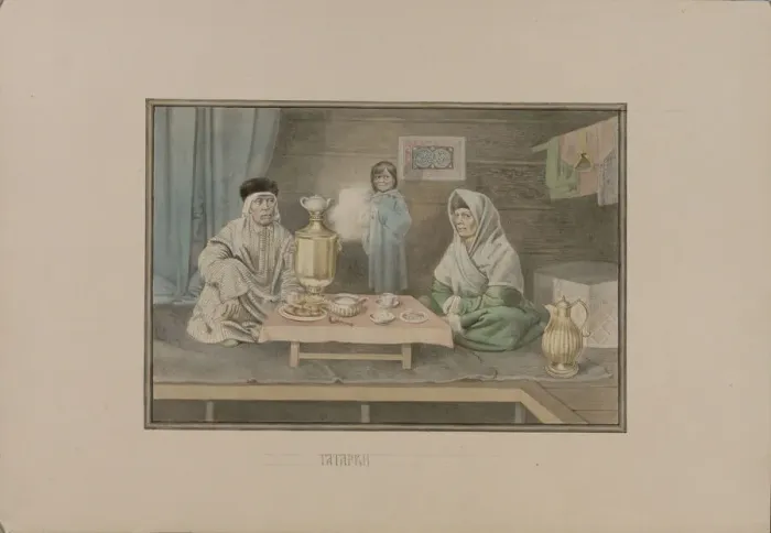 Framed Print : Tatar women, 1862. Creator: Znamensky, Mikhail Stepanovich (1833-1892) Framed Print : Tatar women, 1862. Creator: Znamensky, Mikhail Stepanovich (1833-1892)