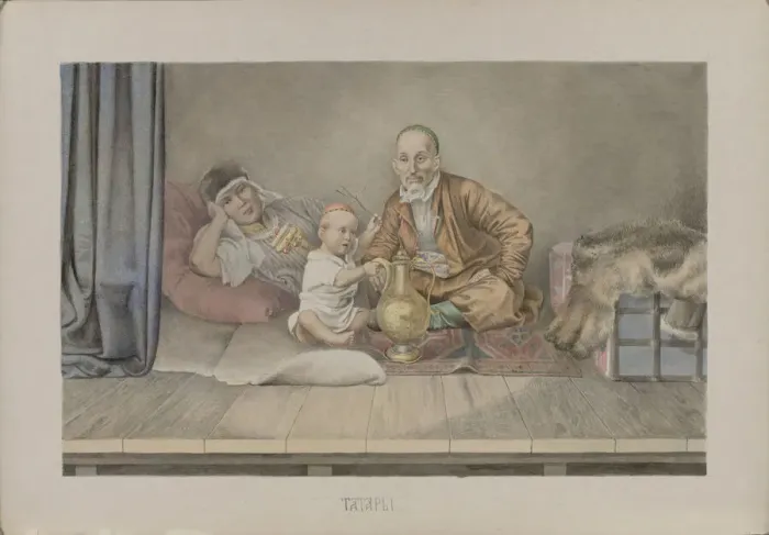 Framed Print : Tatars, 1862. Creator: Znamensky, Mikhail Stepanovich (1833-1892) Framed Print : Tatars, 1862. Creator: Znamensky, Mikhail Stepanovich (1833-1892)
