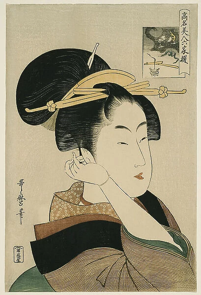 Tatsumi Roko, from the series “Renowned Beauties Likened to the Six Immortal Poets'... c. 1794 / 96. Creator: Kitagawa Utamaro. Tatsumi Roko, from the series “Renowned Beauties Likened to the Six Immortal Poets'... c. 1794 / 96