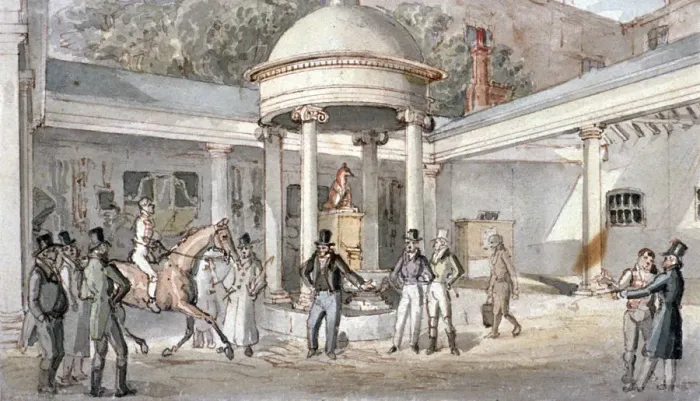 Framed Print : Tattersalls horse sale yard, Hyde Park Corner, Westminster, London, c1850 Framed Print : Tattersalls horse sale yard, Hyde Park Corner, Westminster, London, c1850