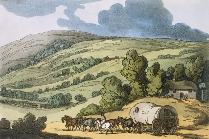 Framed Print : Taunton Vale, Somersetshire, pub. 1822. Creator: Thomas Rowlandson (1756-1827) Framed Print : Taunton Vale, Somersetshire, pub. 1822. Creator: Thomas Rowlandson (1756-1827)