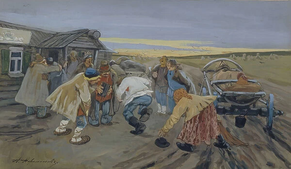 Before a Tavern. Artist: Afanasyev, Aleksei Fyodorovich (1850-1920)