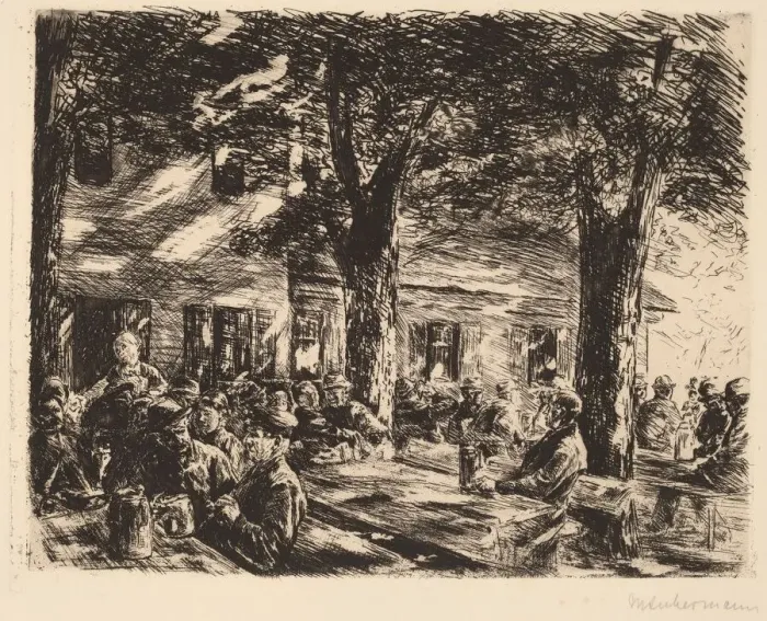 Framed Print : A Tavern Garden in Rosenheim, 1895. Creator: Max Liebermann Framed Print : A Tavern Garden in Rosenheim, 1895. Creator: Max Liebermann