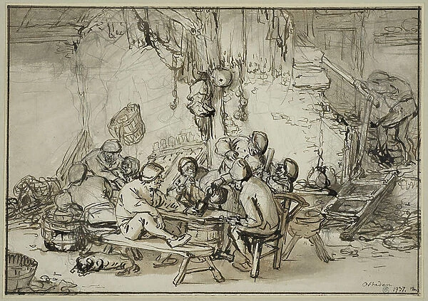 Tavern interior, 1640s. Creator: Adriaen van Ostade