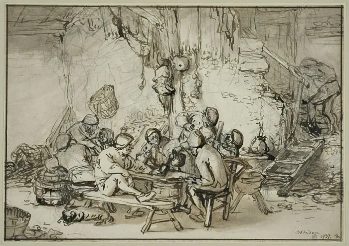 Framed Print : Tavern interior, 1640s. Creator: Adriaen van Ostade