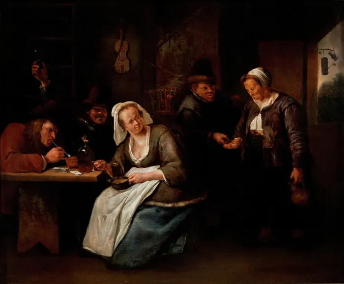 Framed Print : Tavern Scene, 1665-1670. Creator: Jan Steen Framed Print : Tavern Scene, 1665-1670. Creator: Jan Steen