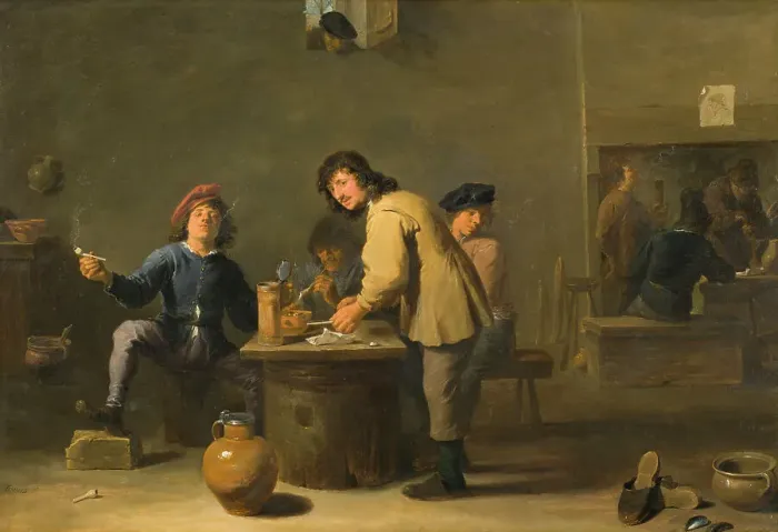 Framed Print : Tavern Scene with Pipe-smokers. Creator: Unknown Framed Print : Tavern Scene with Pipe-smokers. Creator: Unknown