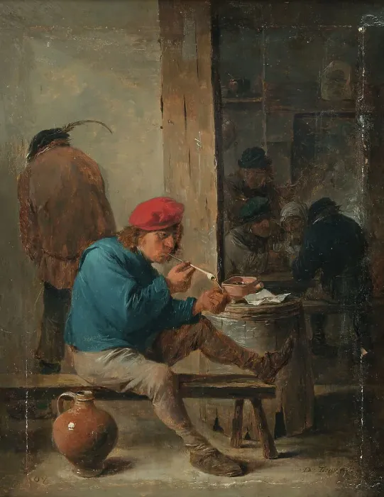 Framed Print : Tavern Scene with Smokers, 1640s. Creator: David Teniers II Framed Print : Tavern Scene with Smokers, 1640s. Creator: David Teniers II