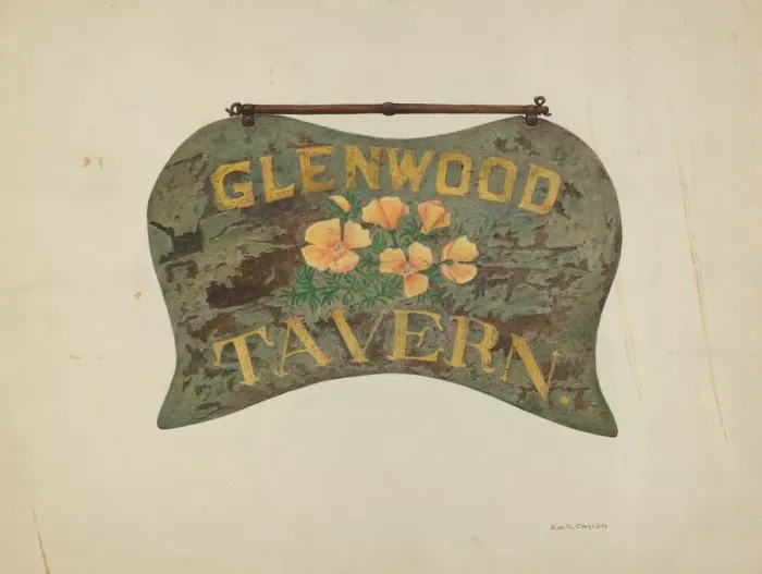 Framed Print : Tavern Sign, c. 1940. Creator: Robert W. R. Taylor Framed Print : Tavern Sign, c. 1940. Creator: Robert W. R. Taylor