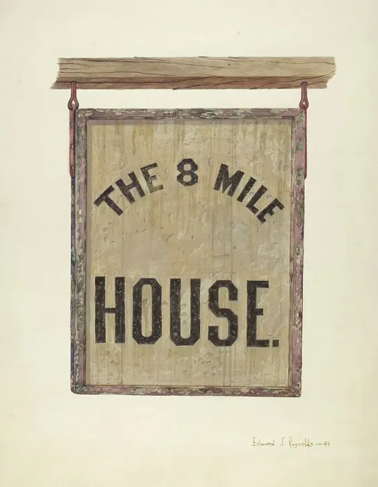 Framed Print : Tavern Sign, c. 1941. Creator: E.J. Reynolds Framed Print : Tavern Sign, c. 1941. Creator: E.J. Reynolds