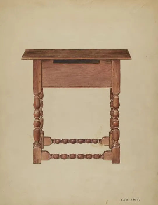 Framed Print : Tavern Table or Refectory Table, 1935 / 1942. Creator: Louis Annino Framed Print : Tavern Table or Refectory Table, 1935 / 1942. Creator: Louis Annino