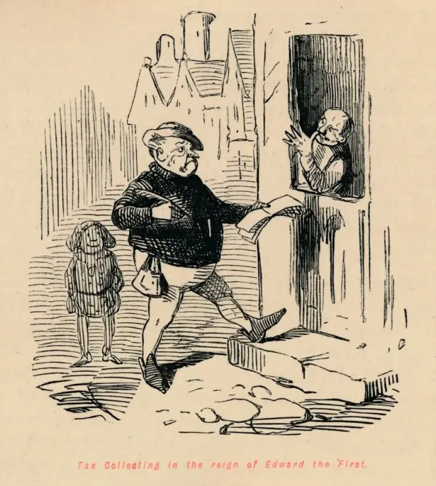 Framed Print : Tax Collecting in the reign of Edward the First, c1860, (c1860). Artist: John Leech Framed Print : Tax Collecting in the reign of Edward the First, c1860, (c1860). Artist: John Leech