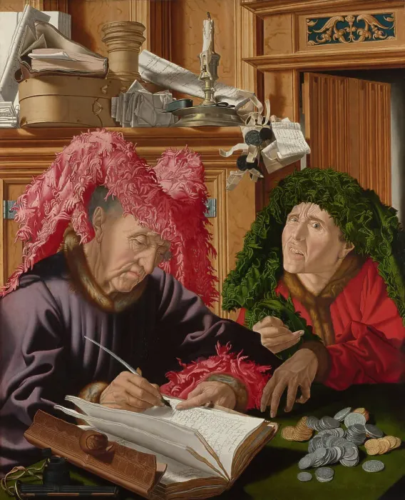Framed Print : Two Tax Gatherers, c. 1540. Artist: Reymerswaele, Marinus Claesz, van (ca. 1490-after 1567) Framed Print : Two Tax Gatherers, c. 1540. Artist: Reymerswaele, Marinus Claesz, van (ca. 1490-after 1567)