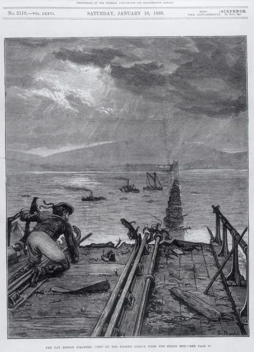 Framed Print : Tay Bridge disaster, Scotland, 28 December 1879. Artist: Frank Dadd Framed Print : Tay Bridge disaster, Scotland, 28 December 1879. Artist: Frank Dadd