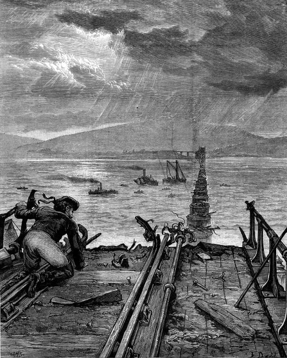 Framed Print : The Tay Bridge Disaster: view of the broken bridge from the north end, 1880. Creator: W. I. Mosses Framed Print : The Tay Bridge Disaster: view of the broken bridge from the north end, 1880. Creator: W. I. Mosses