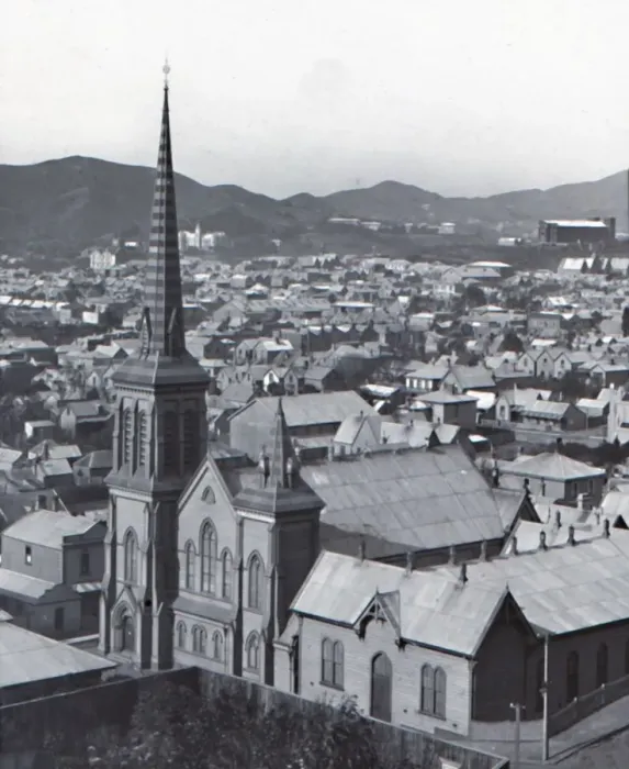 Framed Print : Te Aro, from Terrace, Wellington, late 19th-early 20th century. Creator: Unknown Framed Print : Te Aro, from Terrace, Wellington, late 19th-early 20th century. Creator: Unknown