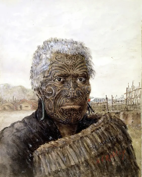 Framed Print : Te Kuha: a carver and warrior, c1860s. Creator: Major HG Robley Framed Print : Te Kuha: a carver and warrior, c1860s. Creator: Major HG Robley