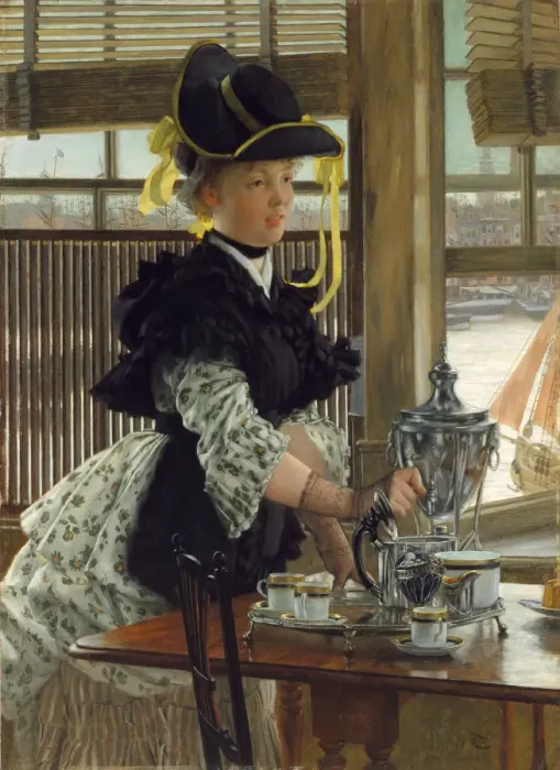 Framed Print : Tea, 1872. Creator: James Tissot Framed Print : Tea, 1872. Creator: James Tissot