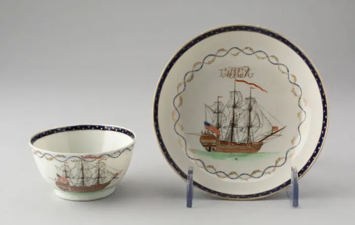 Framed Print : Tea Bowl and Dish, c. 1784 / 95. Creator: Unknown Framed Print : Tea Bowl and Dish, c. 1784 / 95. Creator: Unknown