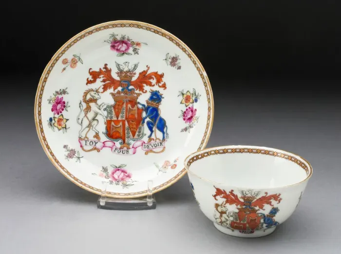 Framed Print : Tea Bowl, Jingdezhen, c. 1750. Creator: Jingdezhen Porcelain Framed Print : Tea Bowl, Jingdezhen, c. 1750. Creator: Jingdezhen Porcelain