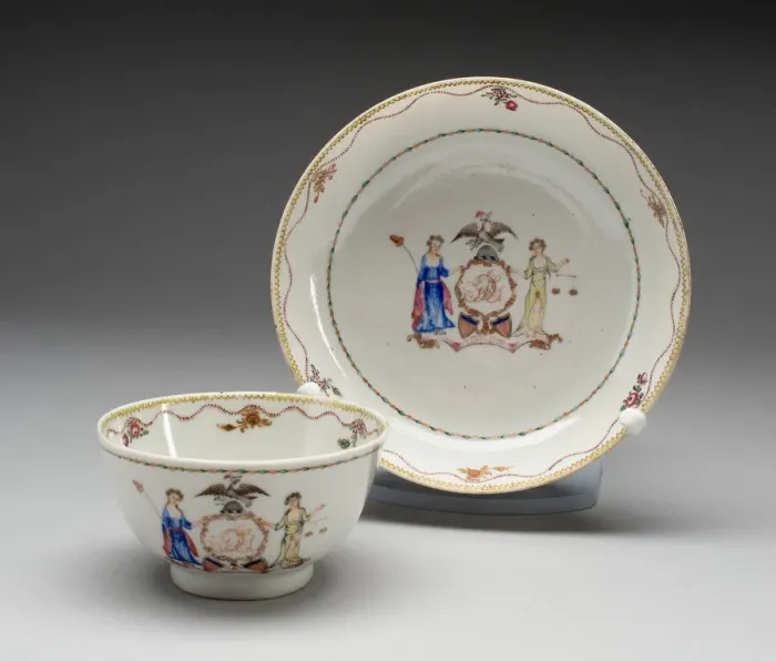 Framed Print : Tea Bowl and Saucer, 1790 / 1800. Creator: Unknown Framed Print : Tea Bowl and Saucer, 1790 / 1800. Creator: Unknown