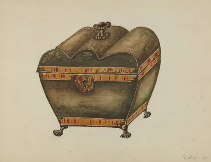 Framed Print : Tea Caddy, 1940. Creator: Marie Lutrell Framed Print : Tea Caddy, 1940. Creator: Marie Lutrell