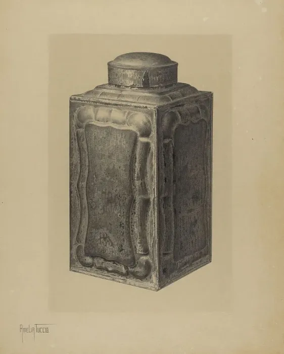Framed Print : Tea Caddy, c. 1941. Creator: Amelia Tuccio Framed Print : Tea Caddy, c. 1941. Creator: Amelia Tuccio