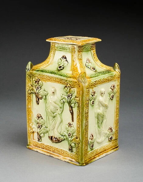Tea Canister, Staffordshire, 1780. Creator: Staffordshire Potteries