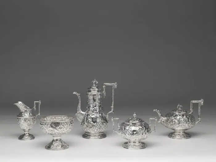 Framed Print : Tea and Coffee Service, 1840 / 68. Creators: Samuel Kirk & Son, Samuel Kirk & Sons Framed Print : Tea and Coffee Service, 1840 / 68. Creators: Samuel Kirk & Son, Samuel Kirk & Sons
