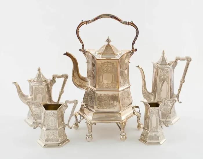 Framed Print : Tea and Coffee Service, London, 1865. Creator: George Angell