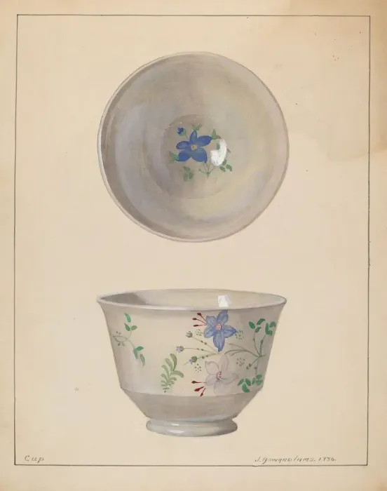 Framed Print : Tea Cup, 1936. Creator: J. Howard Iams Framed Print : Tea Cup, 1936. Creator: J. Howard Iams