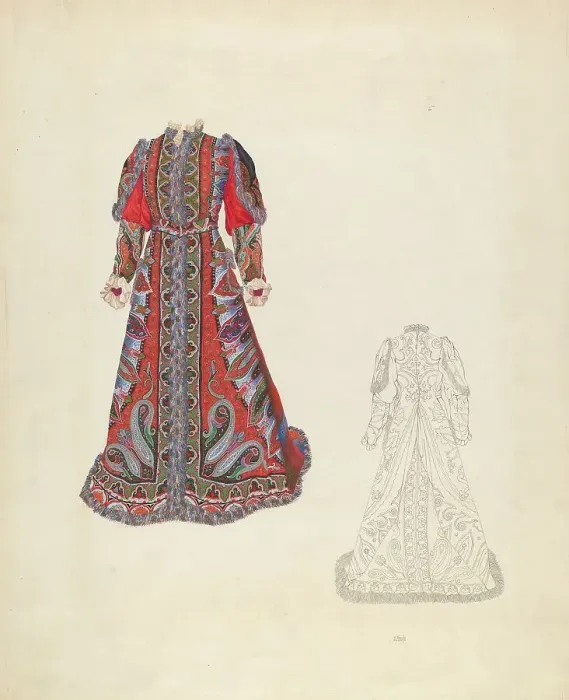 Framed Print : Tea Gown, c. 1937. Creator: Joseph L. Boyd Framed Print : Tea Gown, c. 1937. Creator: Joseph L. Boyd