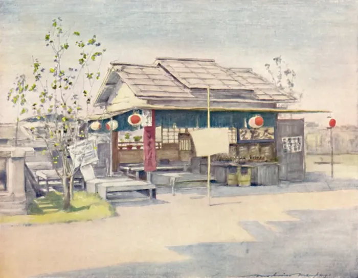 Framed Print : A Tea House, 1903. Artist: Mortimer L Menpes Framed Print : A Tea House, 1903. Artist: Mortimer L Menpes